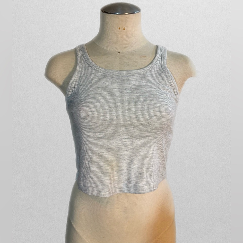 VS Pink Gray Women's Tank Top with Built in Bra